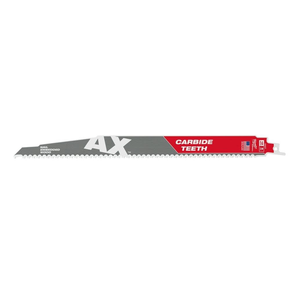 Milwaukee 48-00-5327 12 in. 5 TPI The AxCarbide Teeth SAWZALL Blades 3PK - Ace Tool Group - Milwaukee