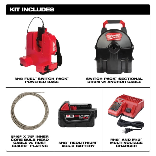 Milwaukee 2775A-211 M18 FUEL SWITCH PACK SECTIONAL DRUM SYSTEM KIT-A - Ace Tool Group - Milwaukee