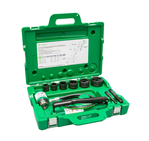 Greenlee 7306SB 11-Ton Hydraulic Knockout Kit with Hand Pump and Slug-Buster® 1/2" - 2" - Ace Tool Group - Greenlee