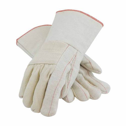 PIP 94-928G Canvas Hot Mill Glove, 28 Oz., Three Layers, Premium Grade, Starched Gauntlet Cuff, Burlap  -12 Pack - Ace Tool Group - Protective Industrial Products