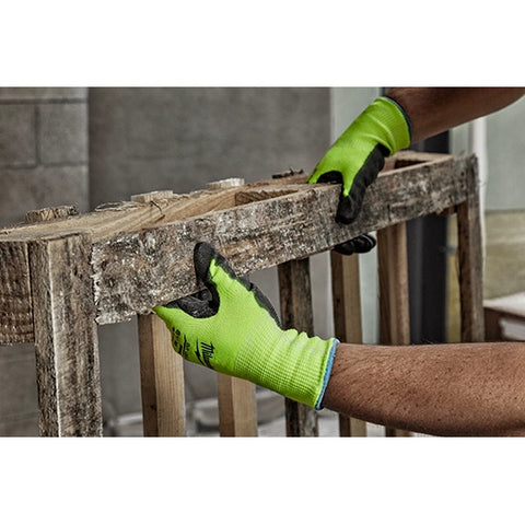 Milwaukee 48-73-8940 High-Visibility Cut Level 4 Polyurethane Dipped Gloves - Ace Tool Group - Milwaukee