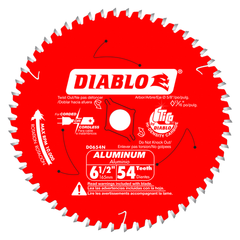 Diablo Tools 6-1/2" X 54-Teeth Saw Blade For Medium Aluminum - Ace Tool Group - Diablo