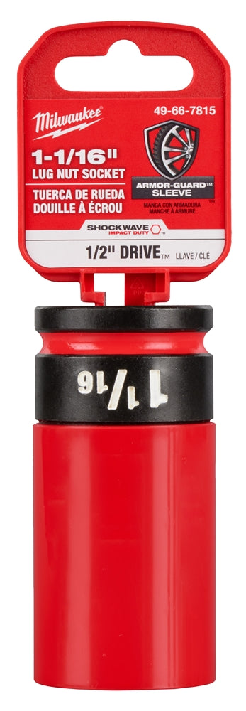 Milwaukee 49-66-7815 SHOCKWAVE Impact Duty 1/2 Drive 1-1/16" SAE Lug Nut Wheel Socket - Ace Tool Group - Milwaukee