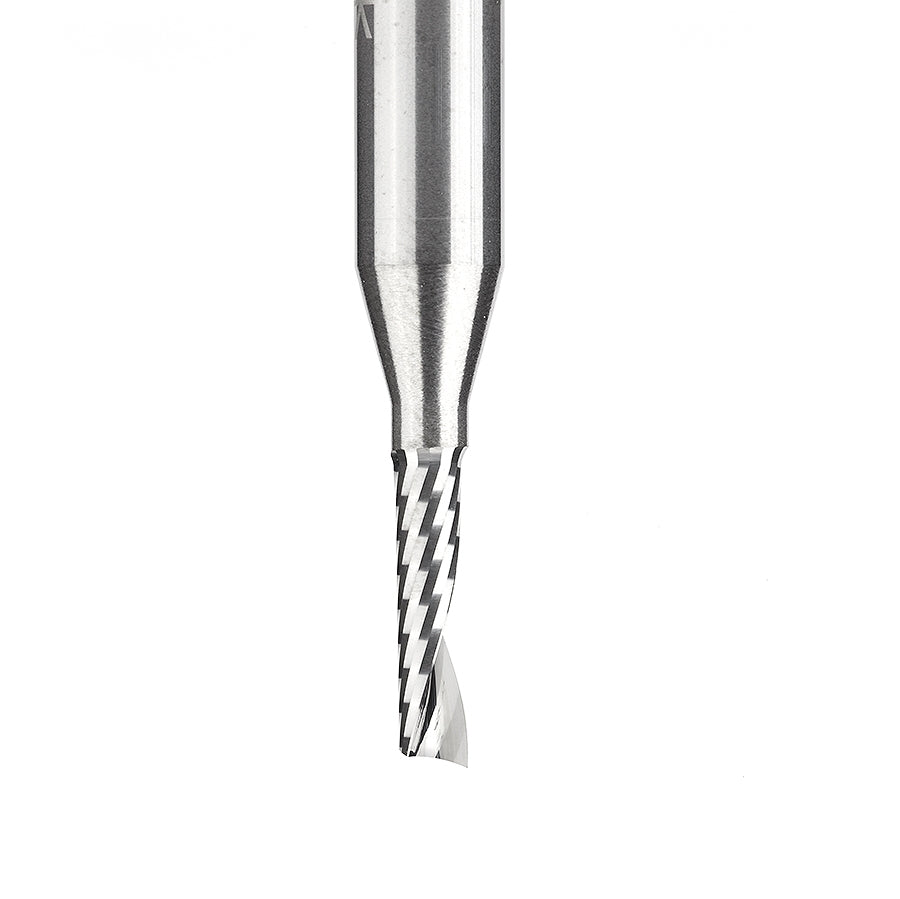 Amana Tool 51411 Solid Carbide Cnc Spiral 'O' Single Flute, Plastic Cutting 1/8 Dia X 1/2 X 1/4 Shank X 2 Inch Long Up-Cut Router Bit - Ace Tool Group - Amana Tool