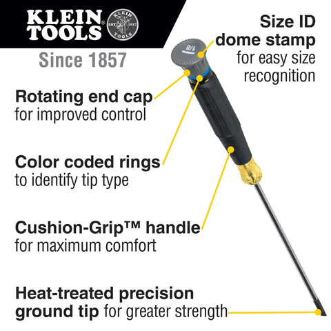Klein Tools 85615 Precision Screwdriver Set, 4 Pc - Ace Tool Group - Klein