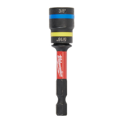 Milwaukee SHOCKWAVE Impact Duty5/16 and 3/8 x 2-1/2 QUIK-CLEAR2-in-1 Magnetic Nut Driver - Ace Tool Group - Milwaukee