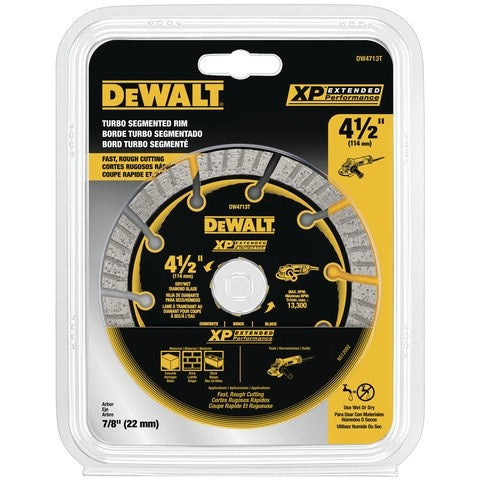 Dewalt Dw4713T 4-1/2In Xp Turbo Seg Diamond Blade - Ace Tool Group - DeWalt