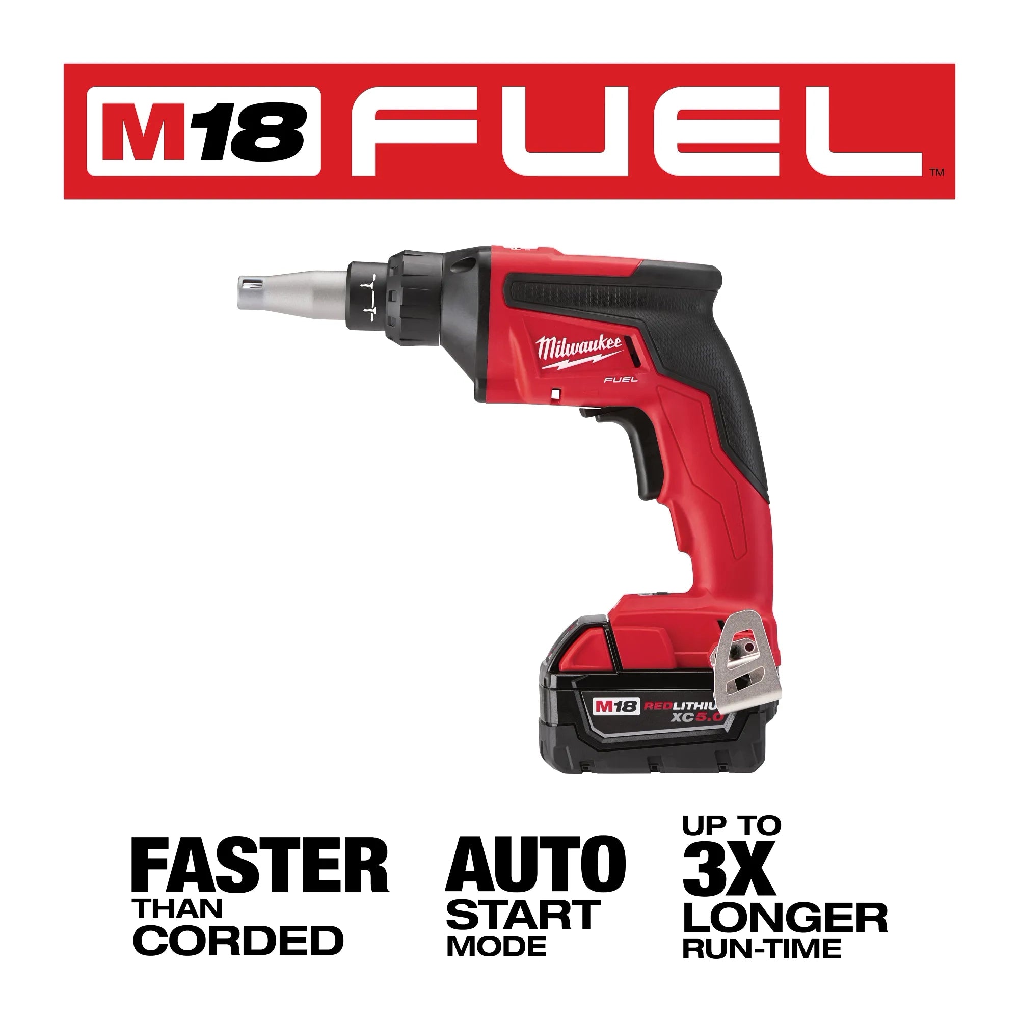 Milwaukee 2866-22 M18 FUEL Drywall Screw Gun Kit - Ace Tool Group - Milwaukee