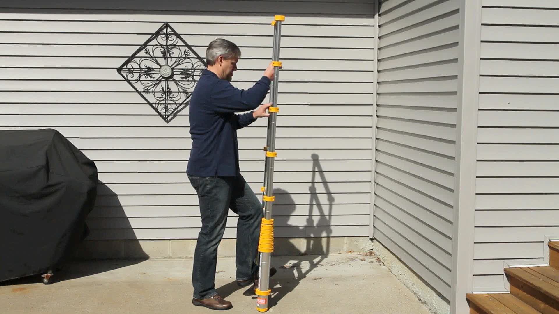 Xtend & Climb 770P+ 12.5 ft. Telescoping Aluminum Extension Ladder, ANSI Type I 250 lbs. Duty Rating - Ace Tool Group - Core Distribution