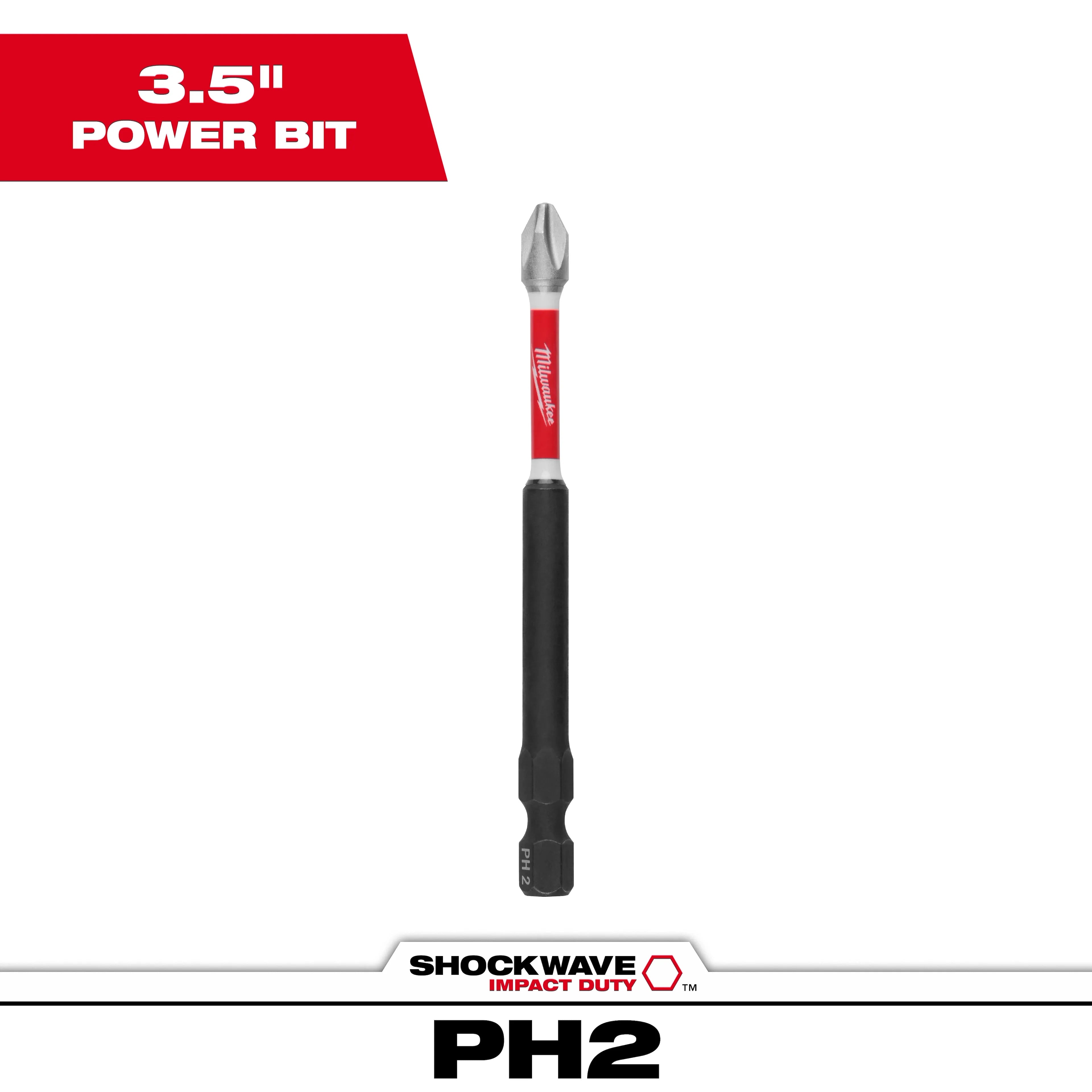 Milwaukee 48-32-4562 #2 Phillips Shockwave 3-1/2" Bit - Ace Tool Group - Milwaukee