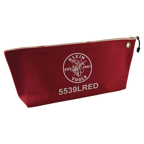 Klein 5539LRED Canvas Bag with Zipper, Large Red - Ace Tool Group - Klein