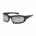 PIP 250-CE-10095 Cefiro Eyewear/Dust Goggle, Silver Mirror Polycarbonate Lens, Anti-Scratch And Anti-Fog, Black Full Frame With Foam Padding, -12 Pack - Ace Tool Group - Protective Industrial Products