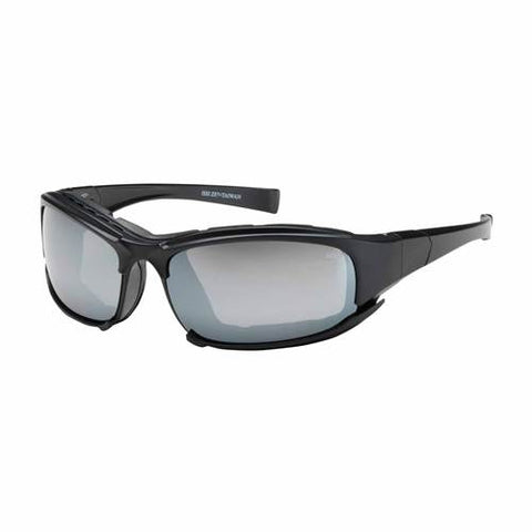 PIP 250-CE-10095 Cefiro Eyewear/Dust Goggle, Silver Mirror Polycarbonate Lens, Anti-Scratch And Anti-Fog, Black Full Frame With Foam Padding, -12 Pack - Ace Tool Group - Protective Industrial Products
