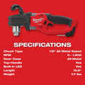 Milwaukee 2807-20 M18 Fuel Hole Hawg 1/2" Right Angle Drill - Ace Tool Group - Milwaukee