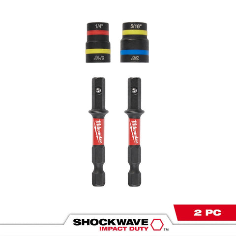 Milwaukee SHOCKWAVE Impact Duty QUIK-CLEAR 2-in-1 Magnetic Nut Driver Set 2PC - Ace Tool Group - Milwaukee
