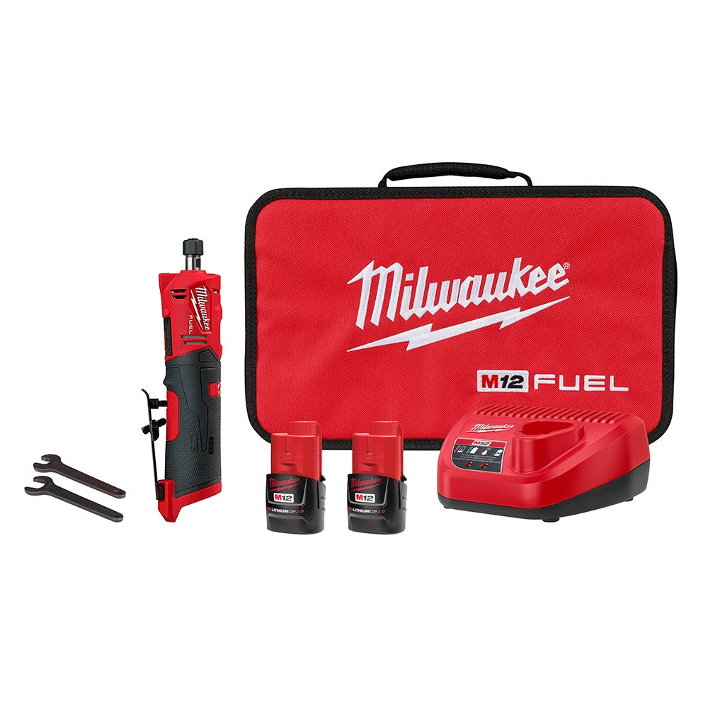 Milwaukee 2486-22 1/4 in. Straight Die Grinder 2 Bat Kit - Ace Tool Group - Milwaukee