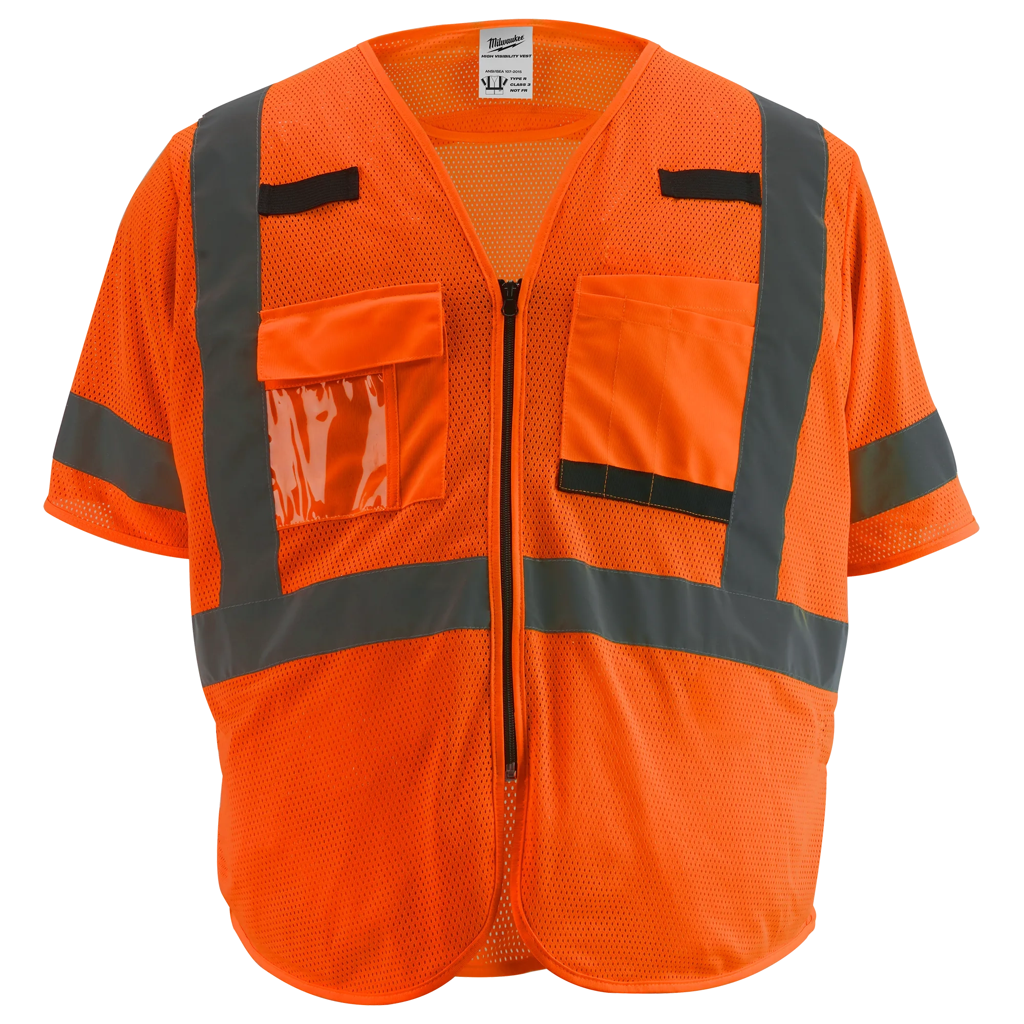 Milwaukee 48-73-5135 Class 3 High Visibility Orange Mesh Safety Vest - 12 Pack
