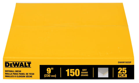 Dewalt Dwam15025P 9In Drywall Mesh 150G 25Pack - Ace Tool Group - DeWalt