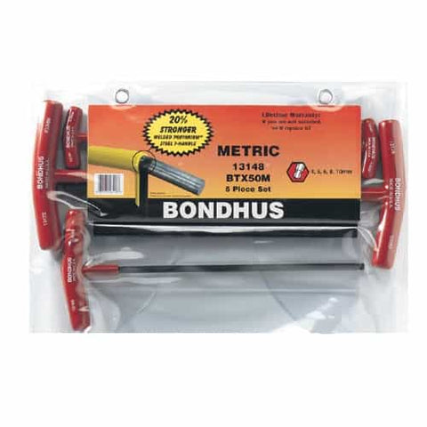 Bondhus 13148 Balldriver T-Handle Set Btx50M 5 Pc. Set (4-10Mm) - Ace Tool Group - Bondhus