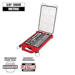 Milwaukee 48-22-9482 3/8" 32pc Ratchet and Socket Set in PACKOUT  - Metric - Ace Tool Group - Milwaukee