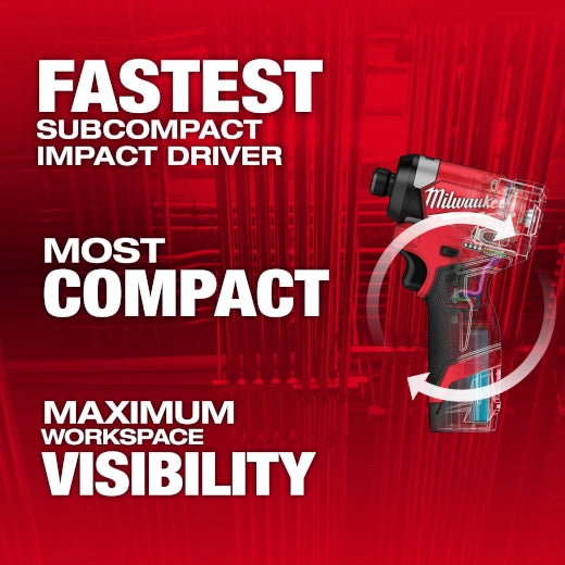 Milwaukee 3453-22 M12 FUEL 1/4 in. Hex Impact Kit - Ace Tool Group - Milwaukee