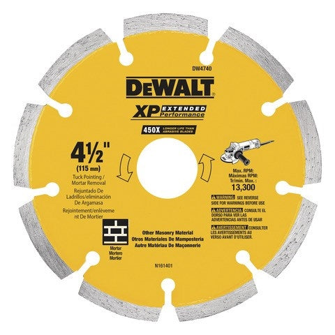 Dewalt Dw4740 4-1/2" X .250 Diamond Tuck Point Blade - Ace Tool Group - DeWalt