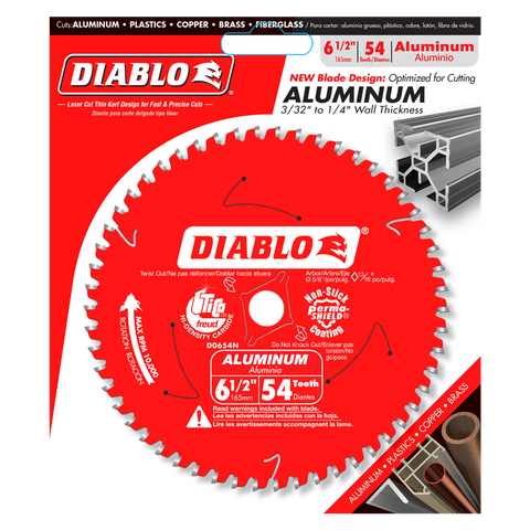 Diablo Tools 6-1/2" X 54-Teeth Saw Blade For Medium Aluminum - Ace Tool Group - Diablo