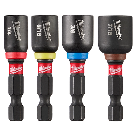 Milwaukee 49-66-4562 SHOCKWAVE Impact Duty 1-7/8" Magnetic Nut Driver Set 4PC