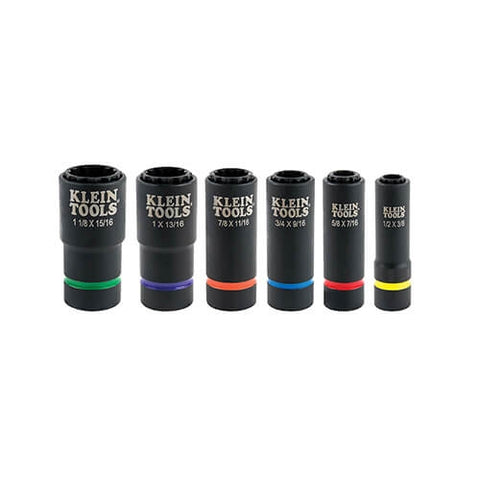 Klein 66010 2-In-1 Impact Socket Set, 6-Piece - Ace Tool Group - Klein