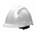 PIP 280-AHS150-10 Mk8 Evolution Hard Hat White Polyester Strap Suspension W/ Impact Liner Ratchet Adjustment Ansi Z89.1-2009 Type Ii Class E 8 Packs of (1) - Ace Tool Group - Protective Industrial Products
