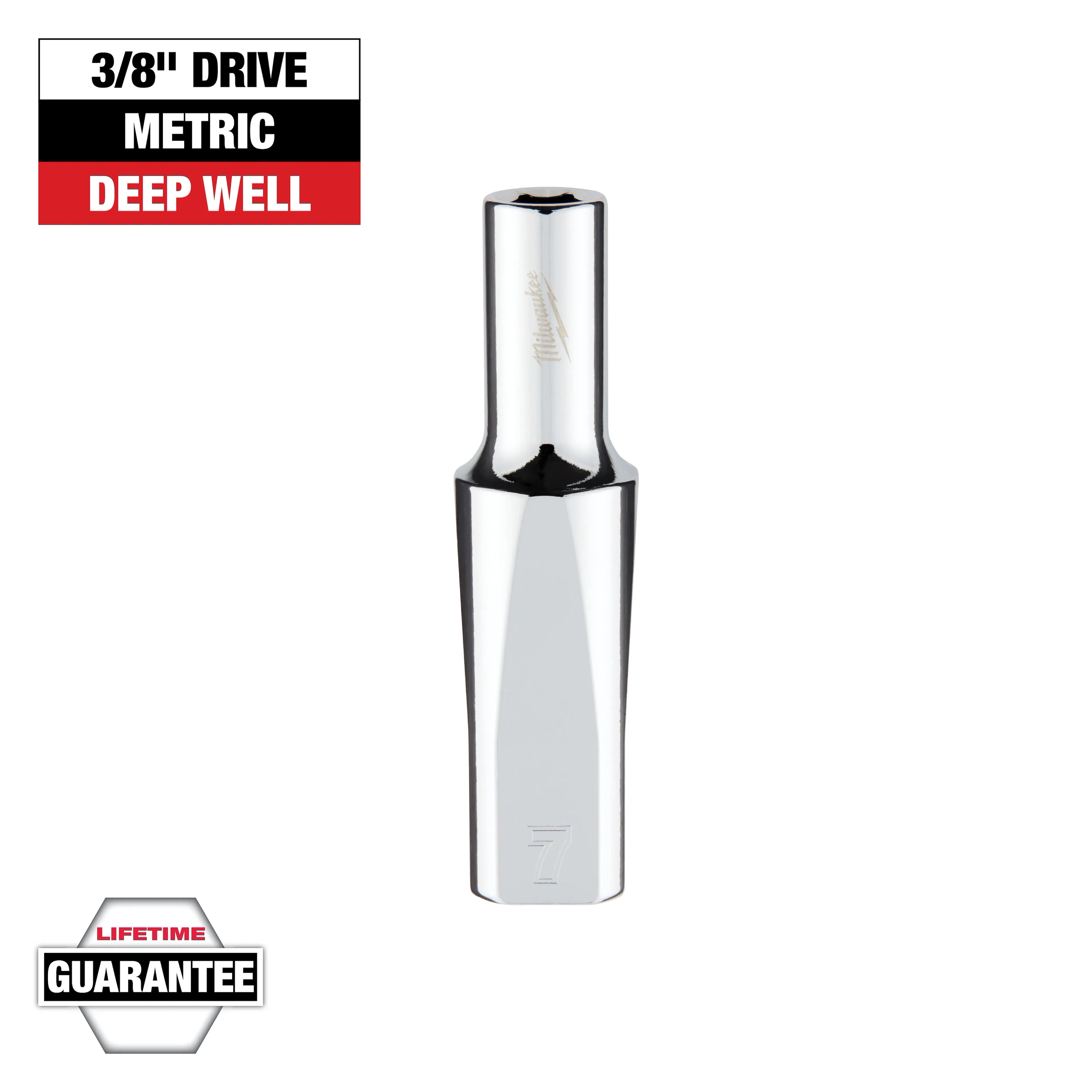 Milwaukee 45-34-9091 3/8 in. Drive 7mm Metric 6-Point Deep Socket - Ace Tool Group - Milwaukee