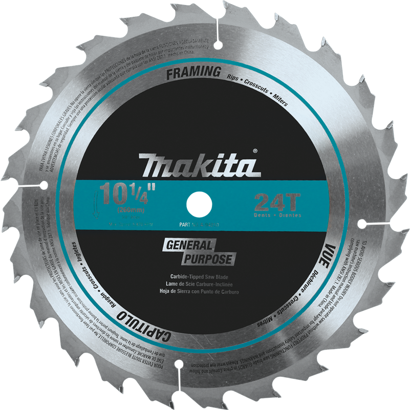 Makita A-94910 10-1/4" 24T Carbide-Tipped Circular Saw Blade, Framing, 5104 (New List Price Effectiv - Ace Tool Group - Makita