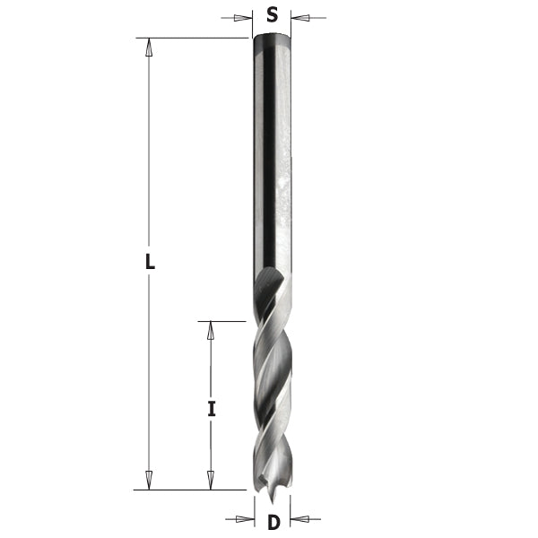 Cmt 363.025.22 Twist Drill W/Spur 2.5Mm Lh - Ace Tool Group - CMT