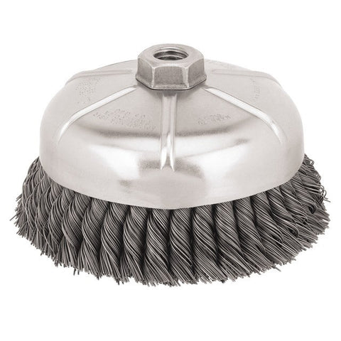 Dewalt Dw4917 6" Knotted Cup Brush/Carbon Steel 5/8"-11 Arbor .023" - Ace Tool Group - DeWalt