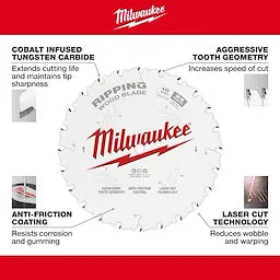 Milwaukee 48-40-1020 10" 24T RIPPING SAW BLADE - Ace Tool Group - Milwaukee