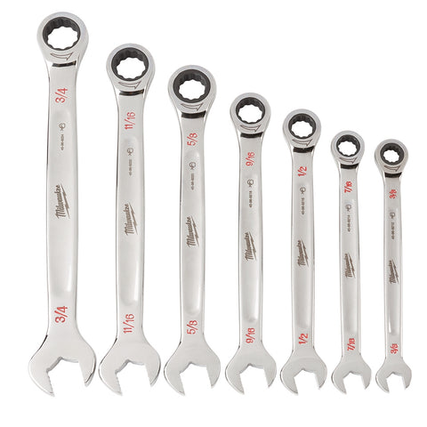Milwaukee 48-22-9406 7pc. Ratcheting Wrench Set SAE - Ace Tool Group - Milwaukee