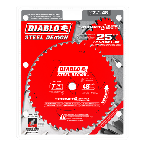 Diablo Tools 7-1/4 In. X 48 Tooth Steel Demon Cermet Ii Saw Blade For Metals And Stainless Steel - Ace Tool Group - Diablo