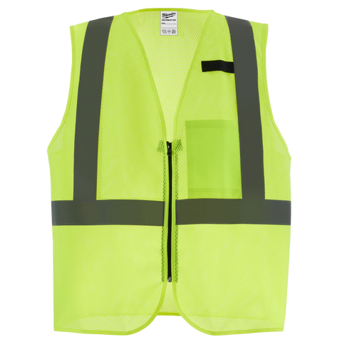 Milwaukee Class 2 High Visibility Yellow Mesh One Pocket Safety Vest - L/XL (CSA)