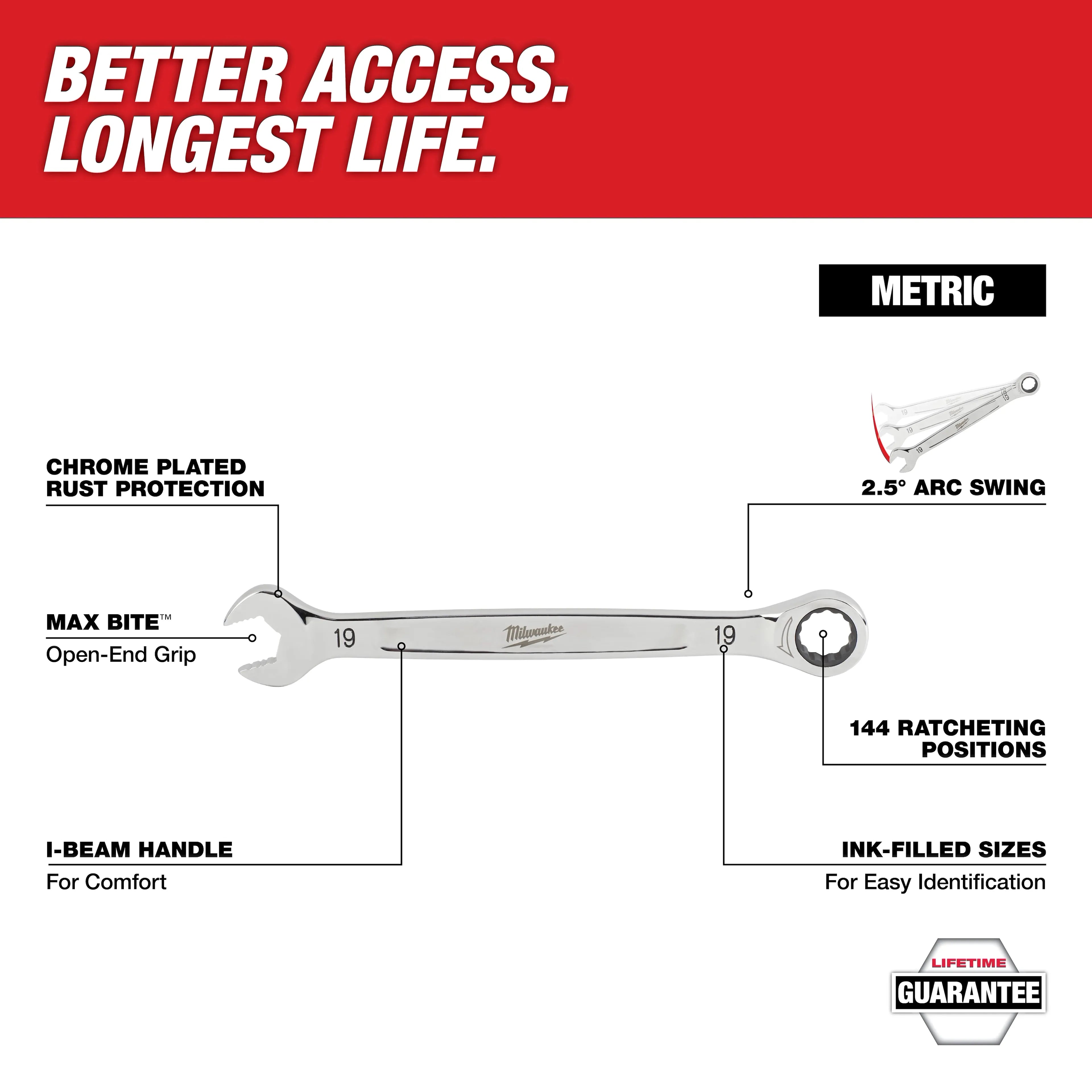 Milwaukee 45-96-9317 17MM METRIC RATCHETING COMBINATION WRENCH - Ace Tool Group - Milwaukee