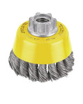 Dewalt Dw4910 3" X 5/8"-11 Knotted Cup Brush/Carbon Steel .014" - Ace Tool Group - DeWalt