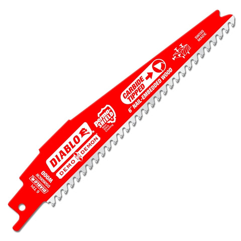 Diablo Tools 6" 5/7Tpi Demo Demon Carbide Teeth Reciprocating Saw Blade For Nail-Embedded Wood - Ace Tool Group - Diablo