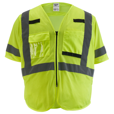 Milwaukee 48-73-5111 Class 2 High Visibility Yellow Mesh Safety Vest - 12 Pack - Ace Tool Group - Milwaukee