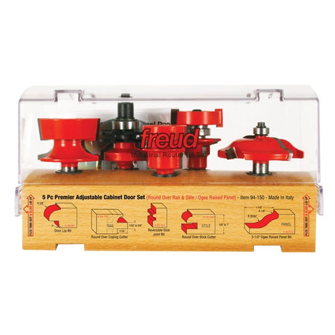 Freud Tools 5 Piece Premier Adjustable Cabinet Bit Set - Ace Tool Group - Freud