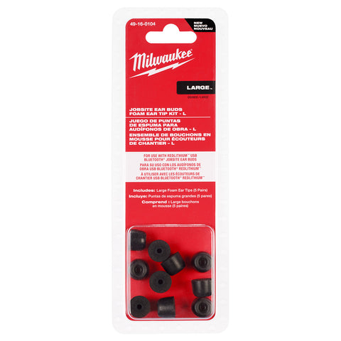 Milwaukee 49-16-0104 Jobsite Earbuds Foam Ear Tip Kit - L - Ace Tool Group - Milwaukee