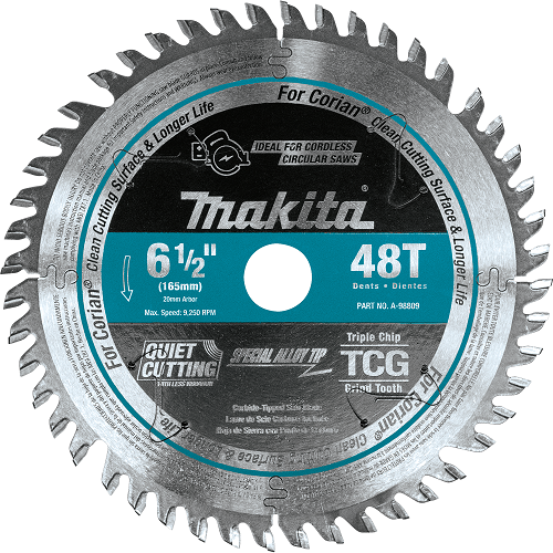 Makita A-98809 6-1/2 in. 48T Carbide Plunge Saw Blade - Ace Tool Group - Makita