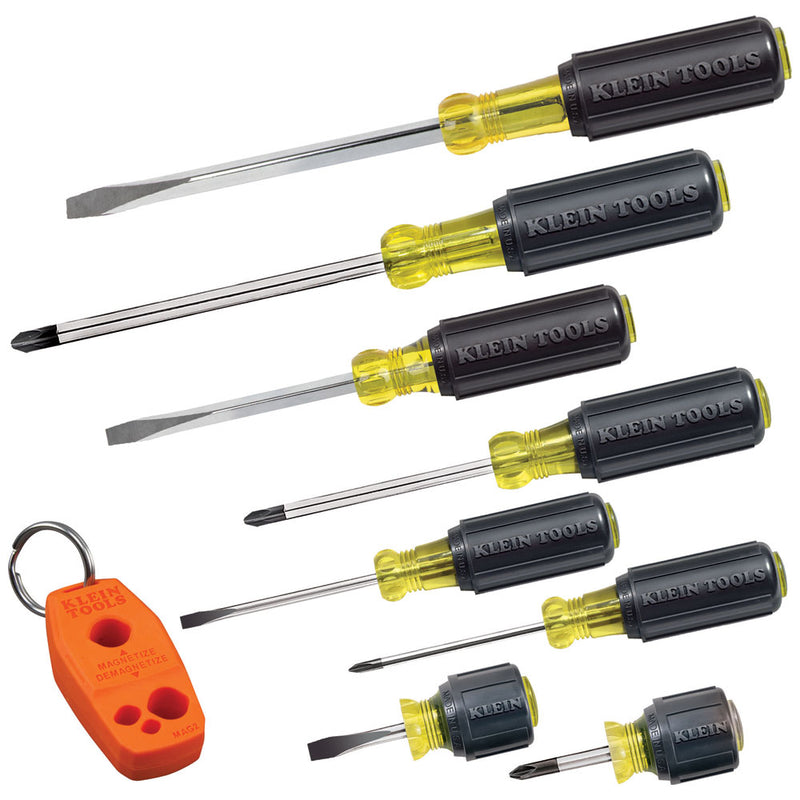 Klein Screwdriver Set Plus Magnetizer, Cushion-Grip, 8-Piece - Ace Tool Group - KLEIN