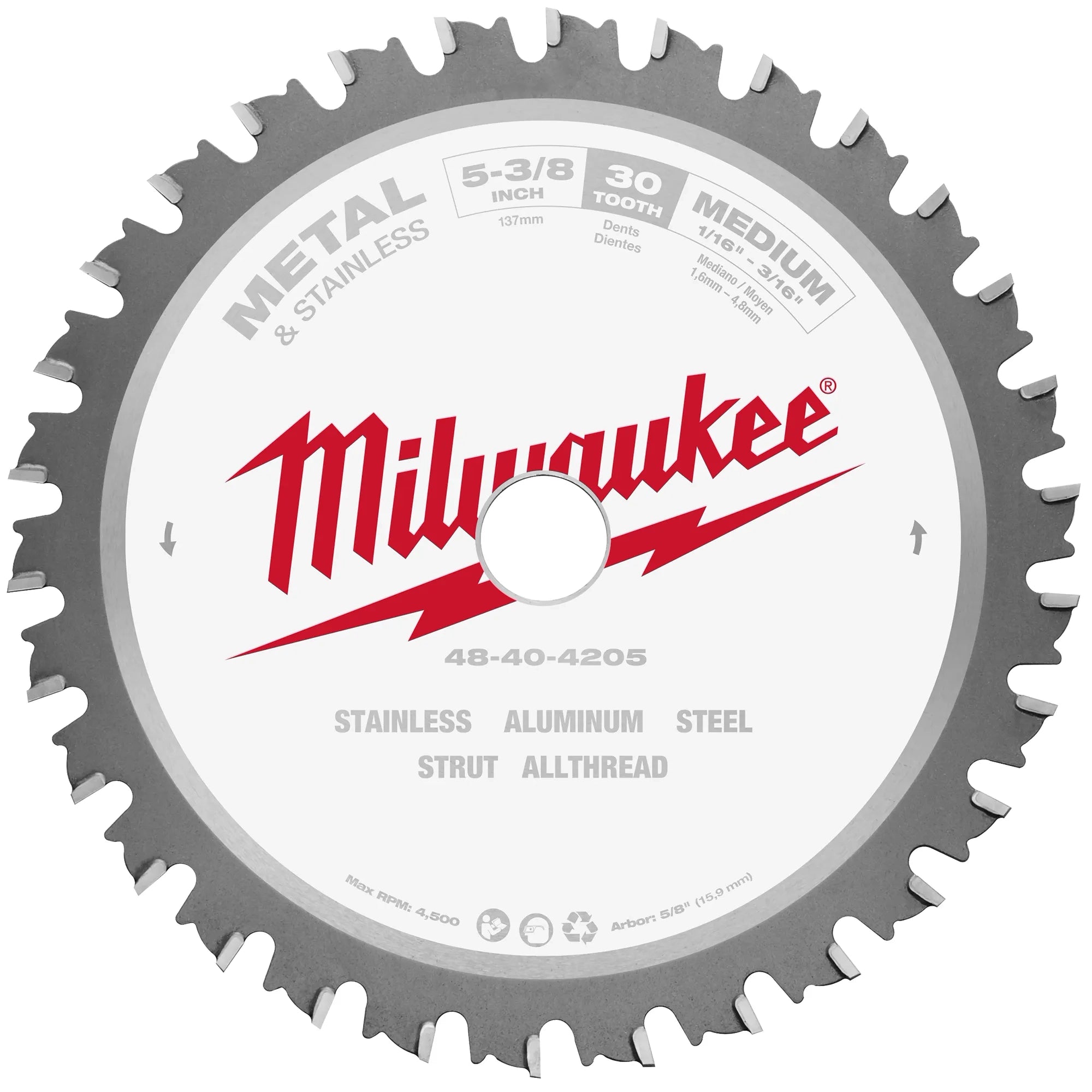 Milwaukee 48-40-4205 5-3/8" 30T METAL & STAINLESS CSB, 5/8" - Ace Tool Group - Milwaukee