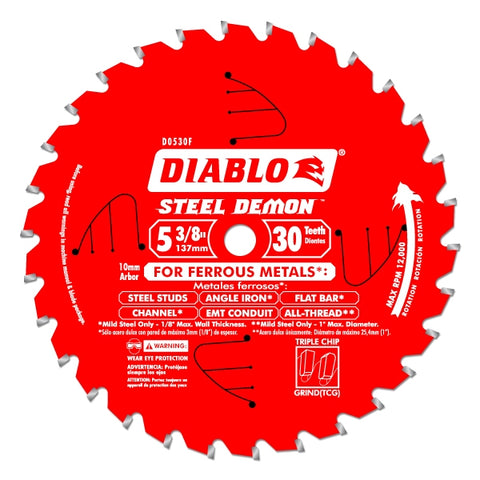 Diablo Tools D0530F 5-3/8" X 30 Tcg Steel Demon Metal Saw Blade - Ace Tool Group - Diablo