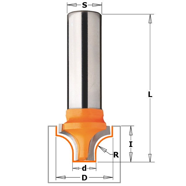CMT 865.904.11 Decorative Beading Bit, 1-3/8-Inch Diameter, 1/2-Inch Shank - Ace Tool Group - CMT
