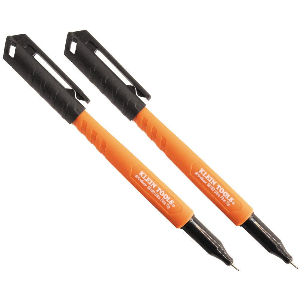 Klein 861002 Skribes Ultra Fine Tip Permanent Markers, Black, 2-Pack - Ace Tool Group - Klein
